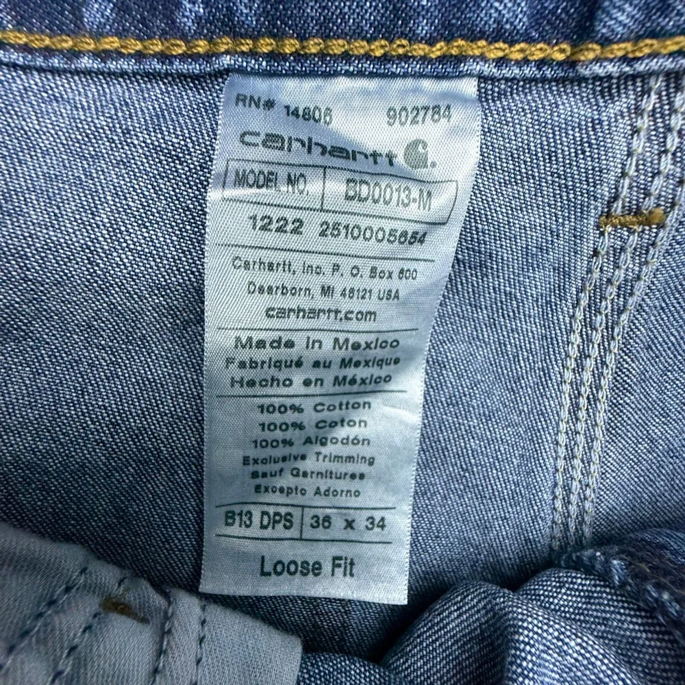 Carhartt Loose Original Fit Dungaree Jeans Blue Mens 36x34 B13 DPS NWT NOS